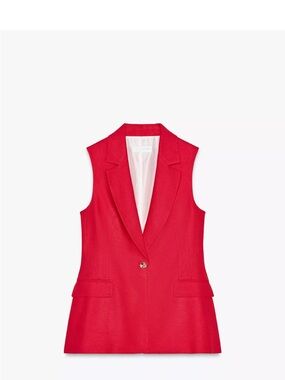 Zara Bright Pink Sleeveless Blazer Vest